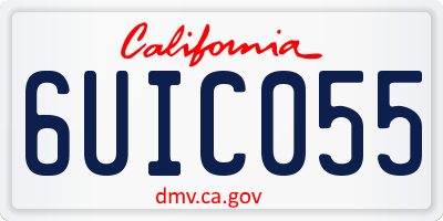 CA license plate 6UIC055