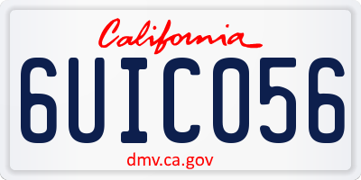CA license plate 6UIC056