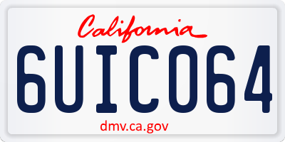CA license plate 6UIC064