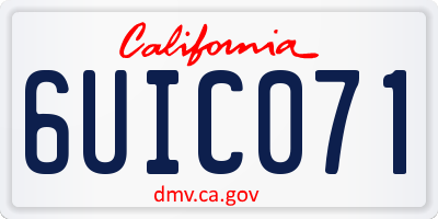 CA license plate 6UIC071