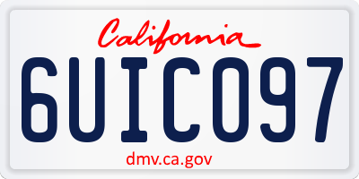 CA license plate 6UIC097