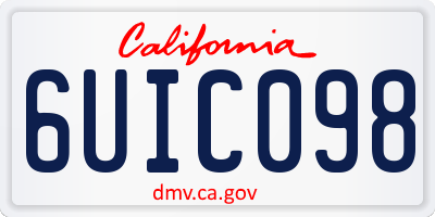 CA license plate 6UIC098