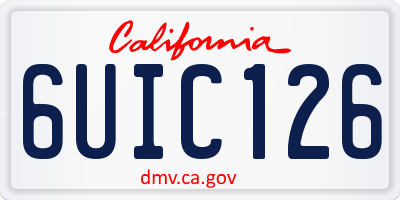 CA license plate 6UIC126