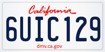 CA license plate 6UIC129