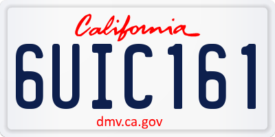 CA license plate 6UIC161