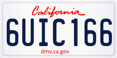 CA license plate 6UIC166