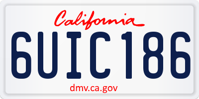 CA license plate 6UIC186