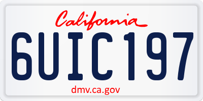 CA license plate 6UIC197