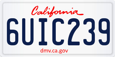 CA license plate 6UIC239