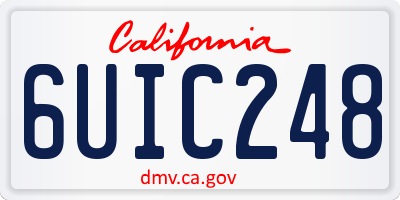 CA license plate 6UIC248