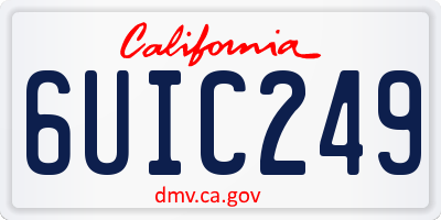 CA license plate 6UIC249