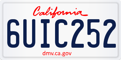 CA license plate 6UIC252