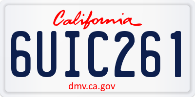 CA license plate 6UIC261