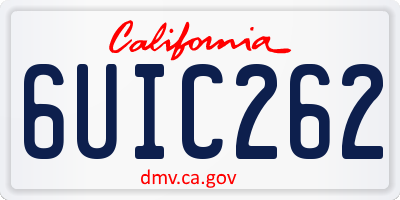 CA license plate 6UIC262