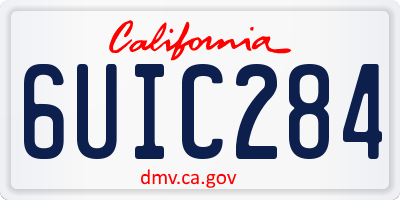 CA license plate 6UIC284