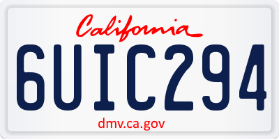 CA license plate 6UIC294