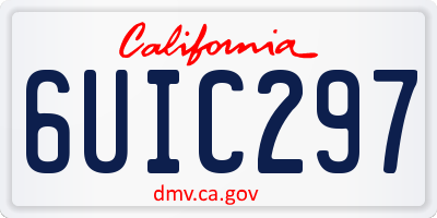CA license plate 6UIC297