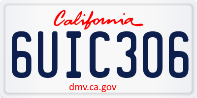 CA license plate 6UIC306