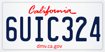 CA license plate 6UIC324