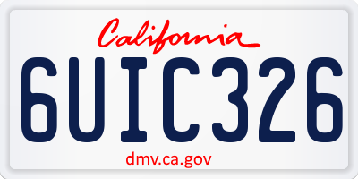 CA license plate 6UIC326