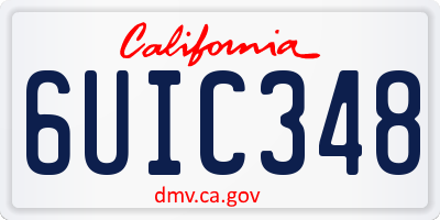 CA license plate 6UIC348
