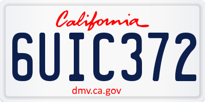 CA license plate 6UIC372