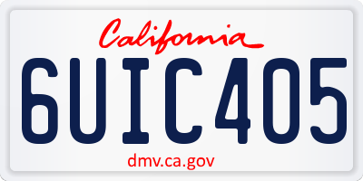 CA license plate 6UIC405