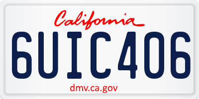 CA license plate 6UIC406