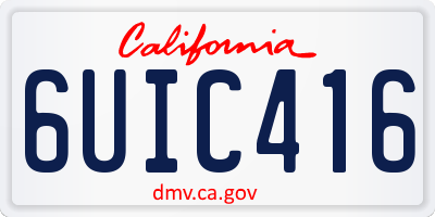 CA license plate 6UIC416