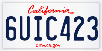 CA license plate 6UIC423