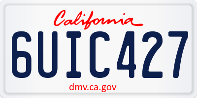 CA license plate 6UIC427