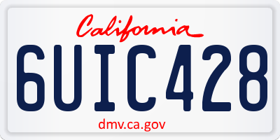 CA license plate 6UIC428