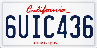 CA license plate 6UIC436