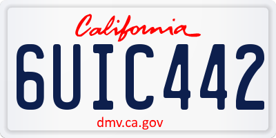 CA license plate 6UIC442