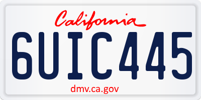 CA license plate 6UIC445