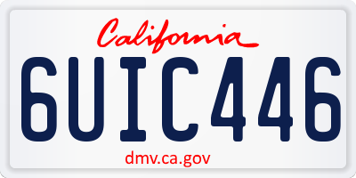 CA license plate 6UIC446