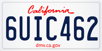 CA license plate 6UIC462