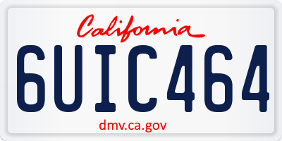 CA license plate 6UIC464