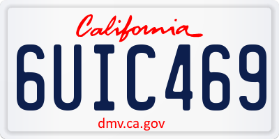 CA license plate 6UIC469