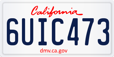 CA license plate 6UIC473