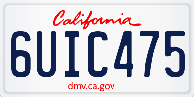 CA license plate 6UIC475