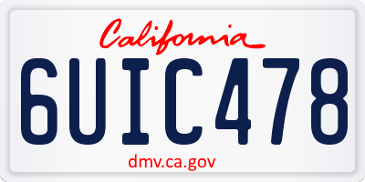 CA license plate 6UIC478