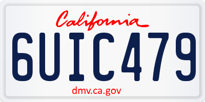 CA license plate 6UIC479