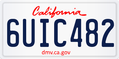 CA license plate 6UIC482