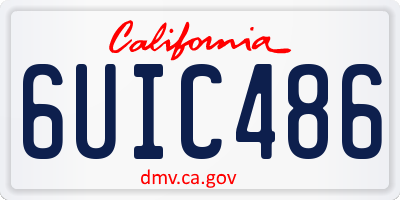 CA license plate 6UIC486