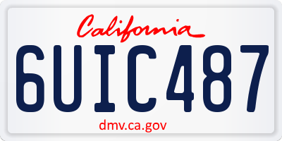 CA license plate 6UIC487