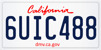 CA license plate 6UIC488
