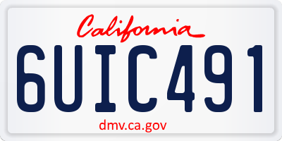 CA license plate 6UIC491