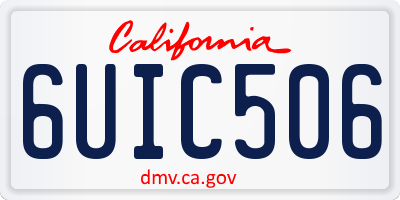 CA license plate 6UIC506