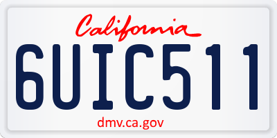 CA license plate 6UIC511